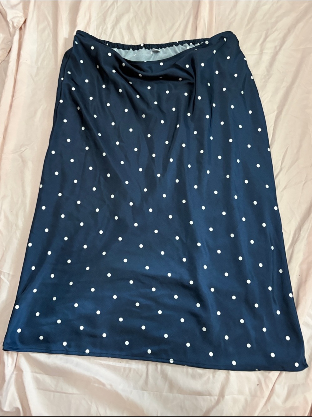 Old Navy Navy Blue Polka Dot Midi Skirt